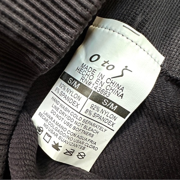 OtoS Active Charcoal Black Athletic Compression Capri Leggings - Picture 7 of 7